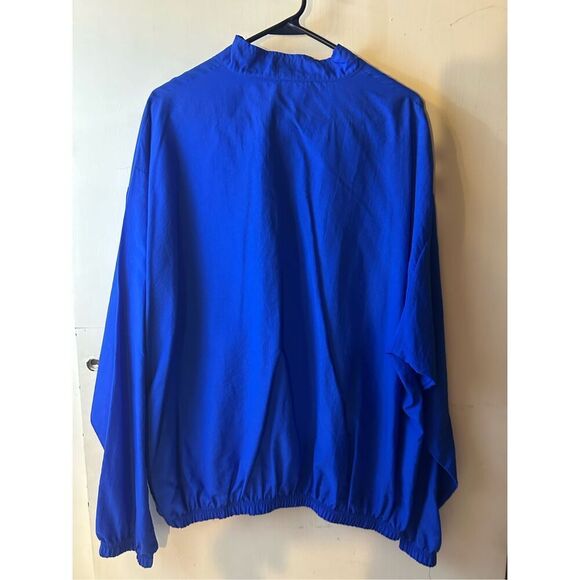 Surfer style windbreaker 1/4 zip blue one size Bright Blue 100 nylon Vintage 80' - Picture 4 of 8